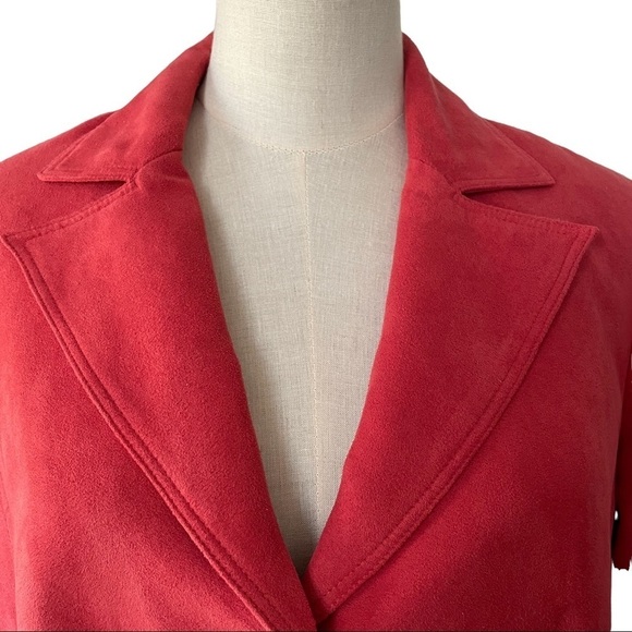Northern Reflections red button up SOFT suede like blazer jacket - Picture 2 of 13